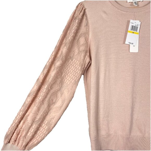 RIO & RIAN Long Sleeve Lightweight Sweater Blush Pink Size Medium NWT New Preppy - Picture 3 of 11